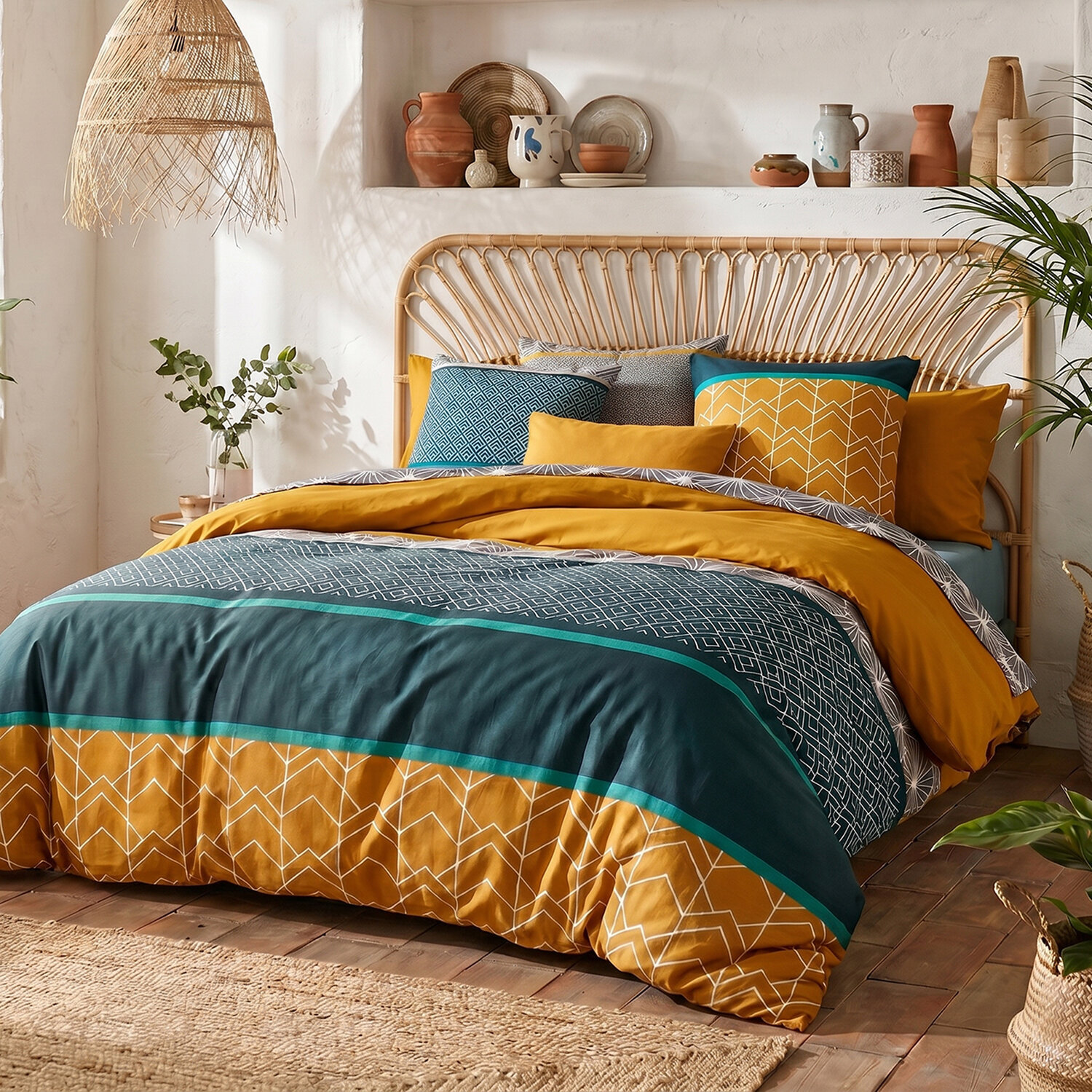 Parure Housse de Couette 3pcs 100% coton 57fils Lupin