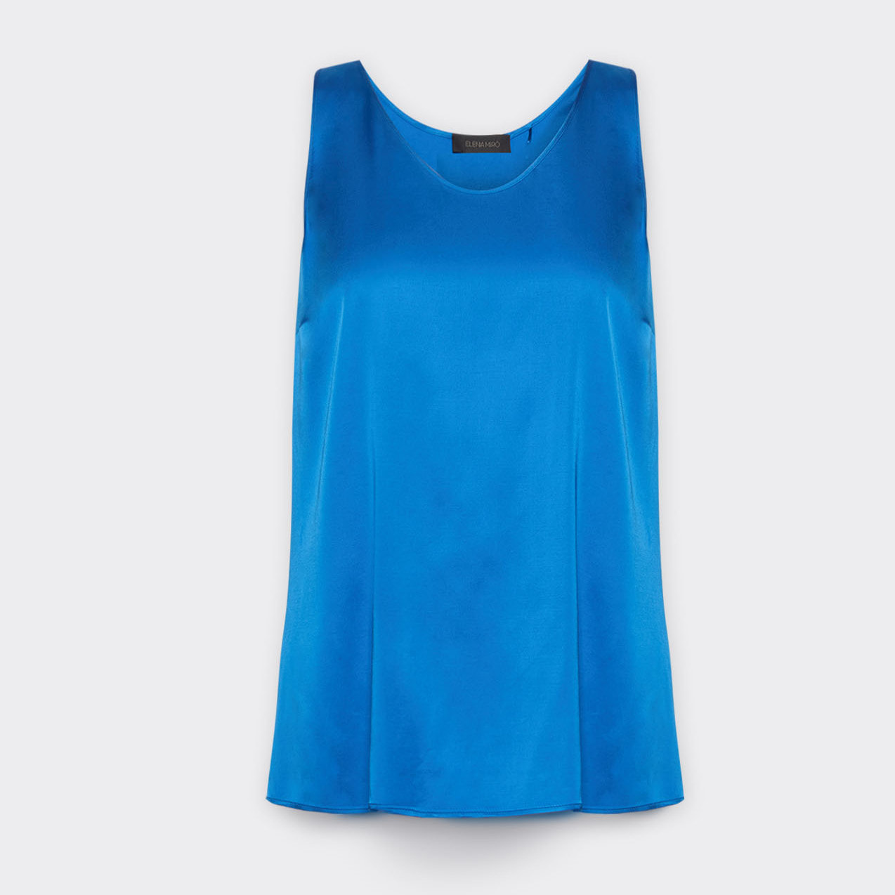 Elena Mirò - Top con cuello de pico en viscosa elástica - Azul aciano