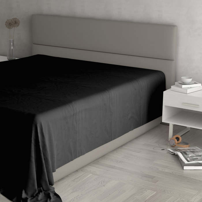 LENZUOLO SOPRA MAX COLOR, 100% Cotone, Tinta Unita, Made in Italy - NERO
