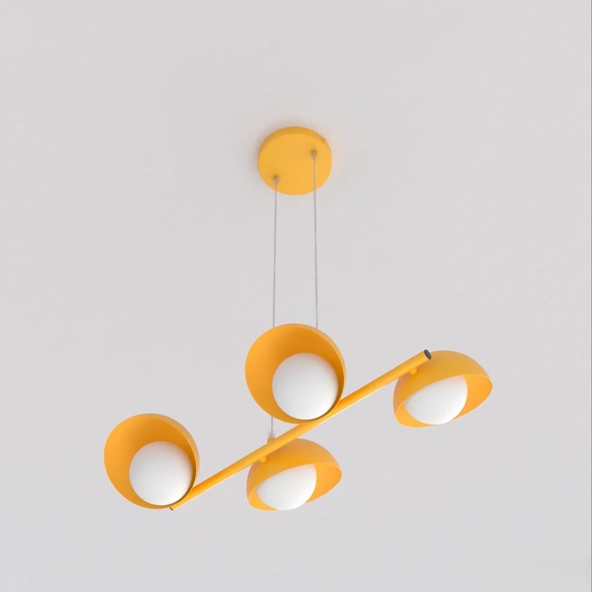 Lampada a sospensione Boom in acciaio arancione