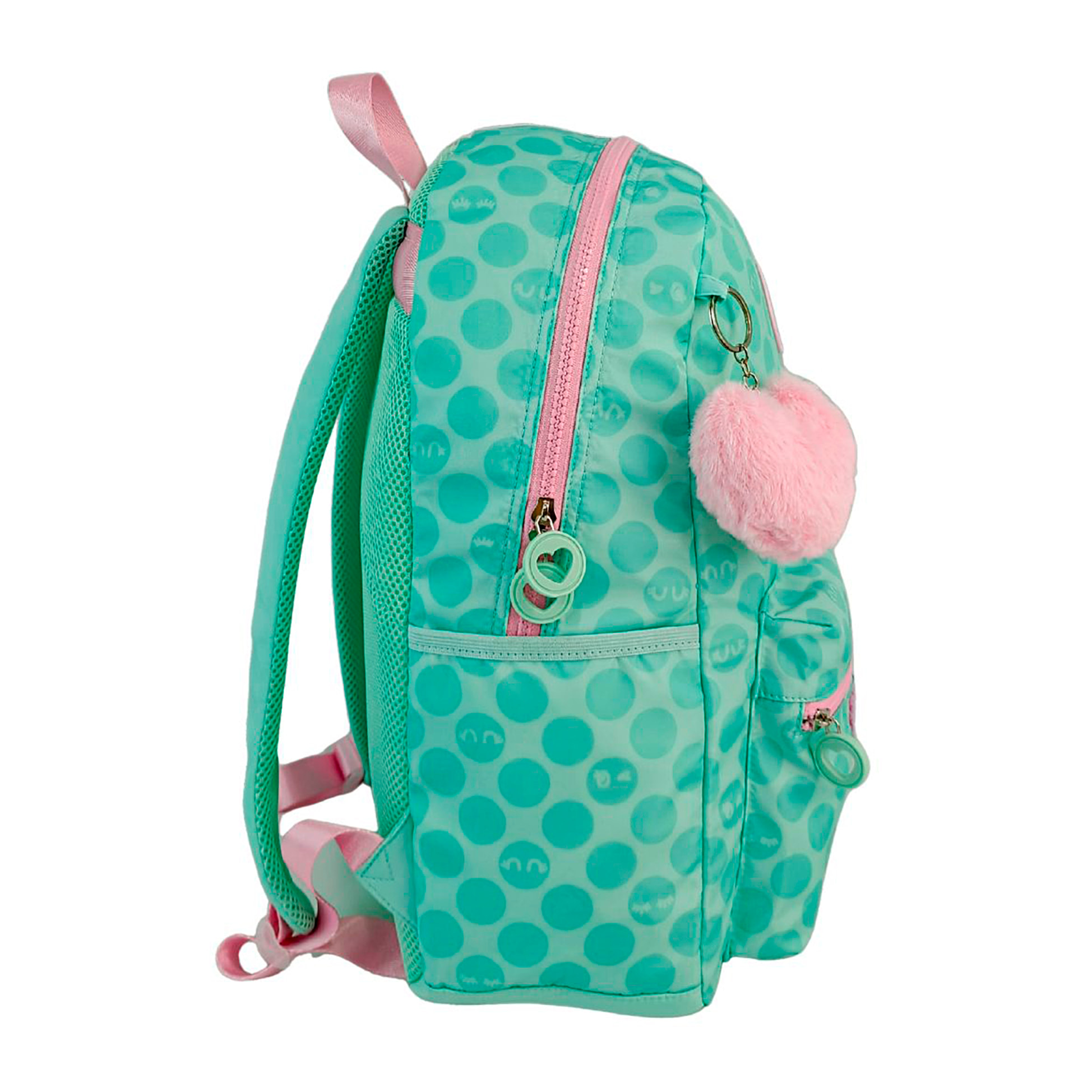 Mochila Americano Blin Blin Kiss Me. Compartimento portalaptop. Espaldera y tirantes ajustables y acolchados.