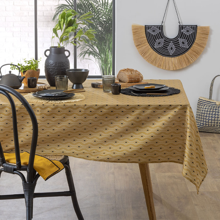 Nappe imprimée "Quinta" - anti-tache - vert 140x240 cm