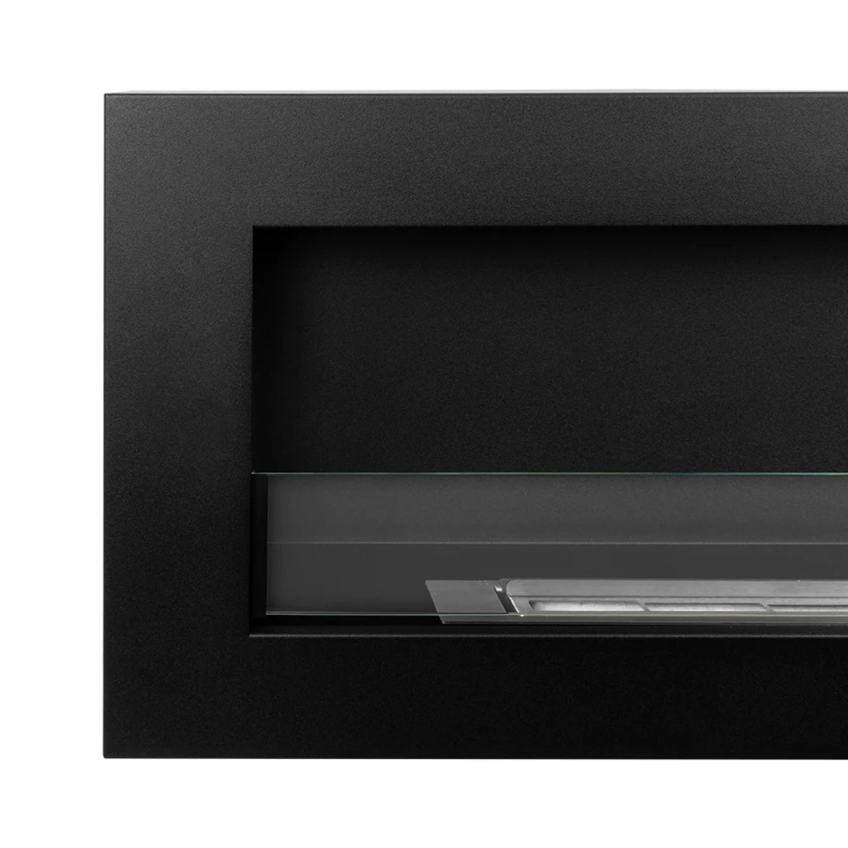 Siena 120 - Camino a Bioetanolo da Parete 120x41x15 cm con Bruciatore 1,25lt in Acciaio Nero