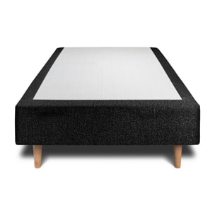 Lit avec tête de lit tapissée bouclette et sommier tapissier Ep20