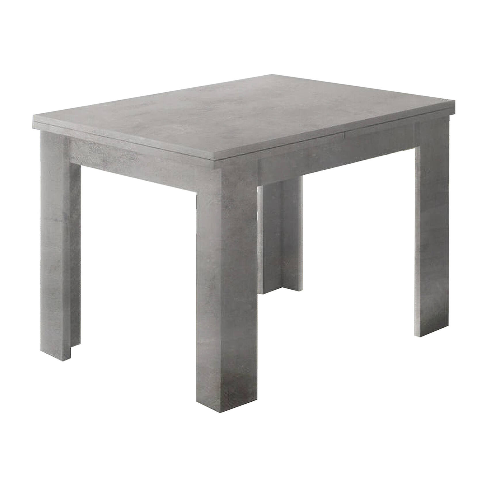 Tavolo da pranzo con apertura a libro, Made in Italy, Consolle ausiliare da cucina, Tavoloallungabile, cm 90x90h75, colore Grigio Cenere