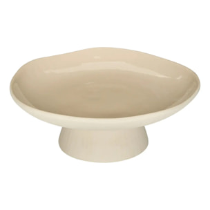 Coupe avec pied Aria en céramique D28 cm beige