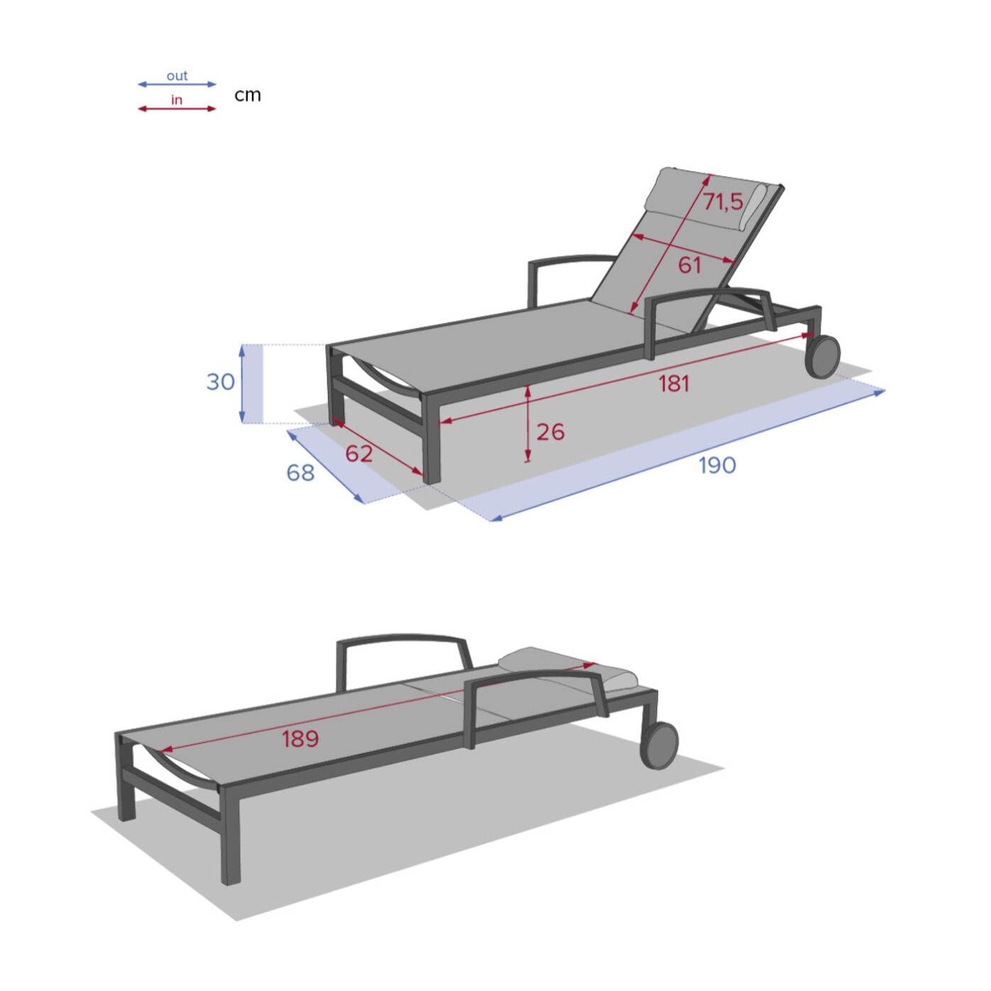 Transat Ocala Bleu canard & Graphite