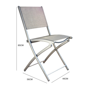 Ensemble de jardin table 150 cm + lot de 4 chaises pliantes DURHAM