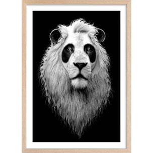 Affiche enfant le pandalion  Affiche + cadre en bois - Chêne