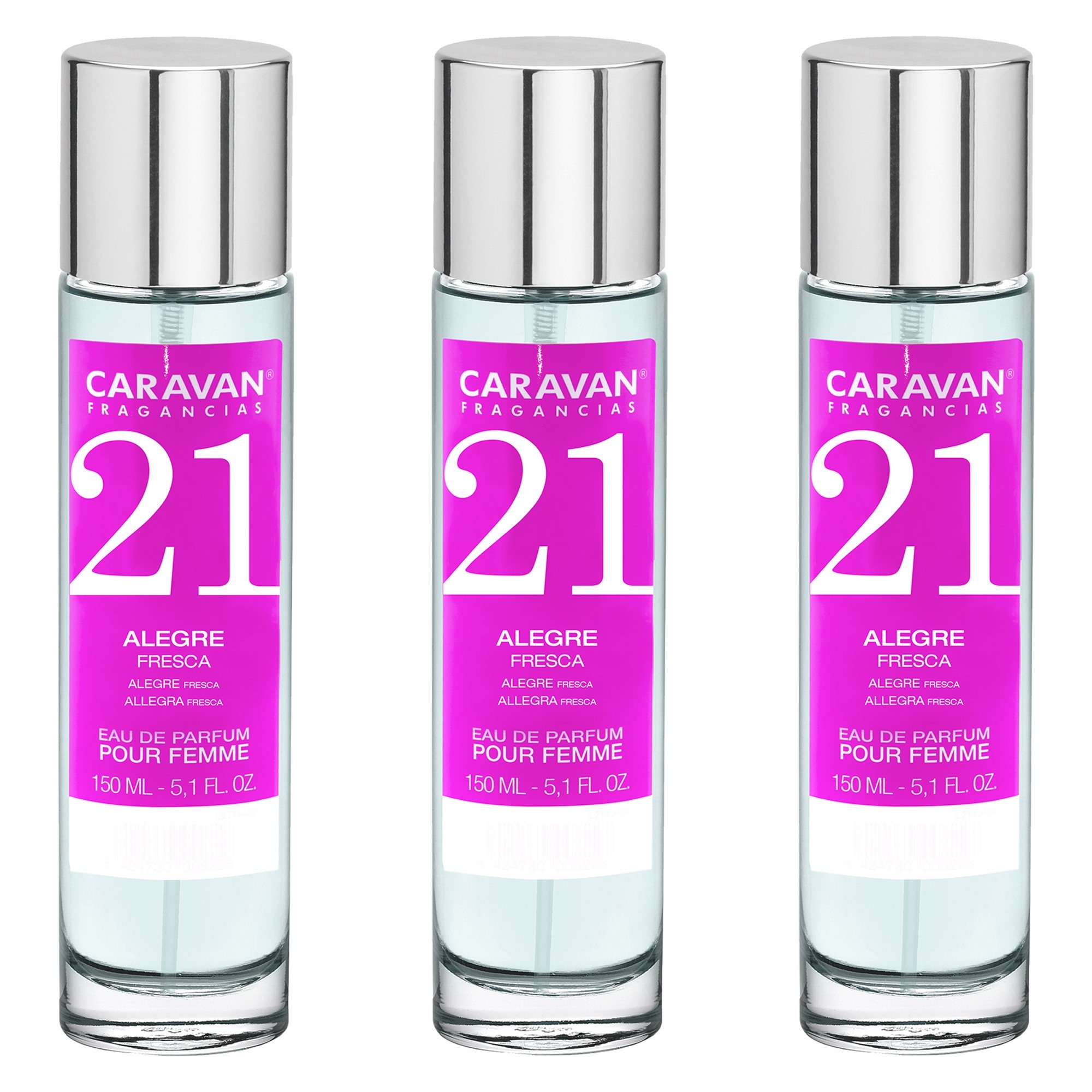 Caravan fragancias set de 3 frascos perfume de mujer nº21, de 150 ml
