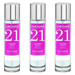 Caravan fragancias set de 3 frascos perfume de mujer nº21, de 150 ml