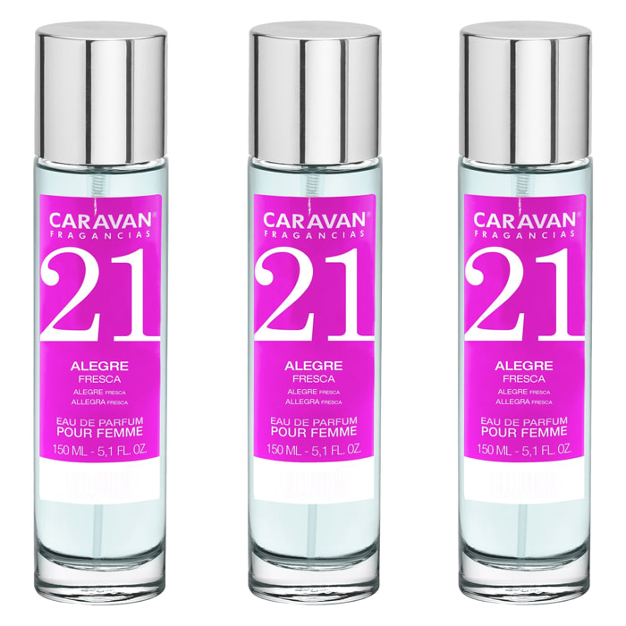 Caravan fragancias set de 3 frascos perfume de mujer nº21, de 150 ml