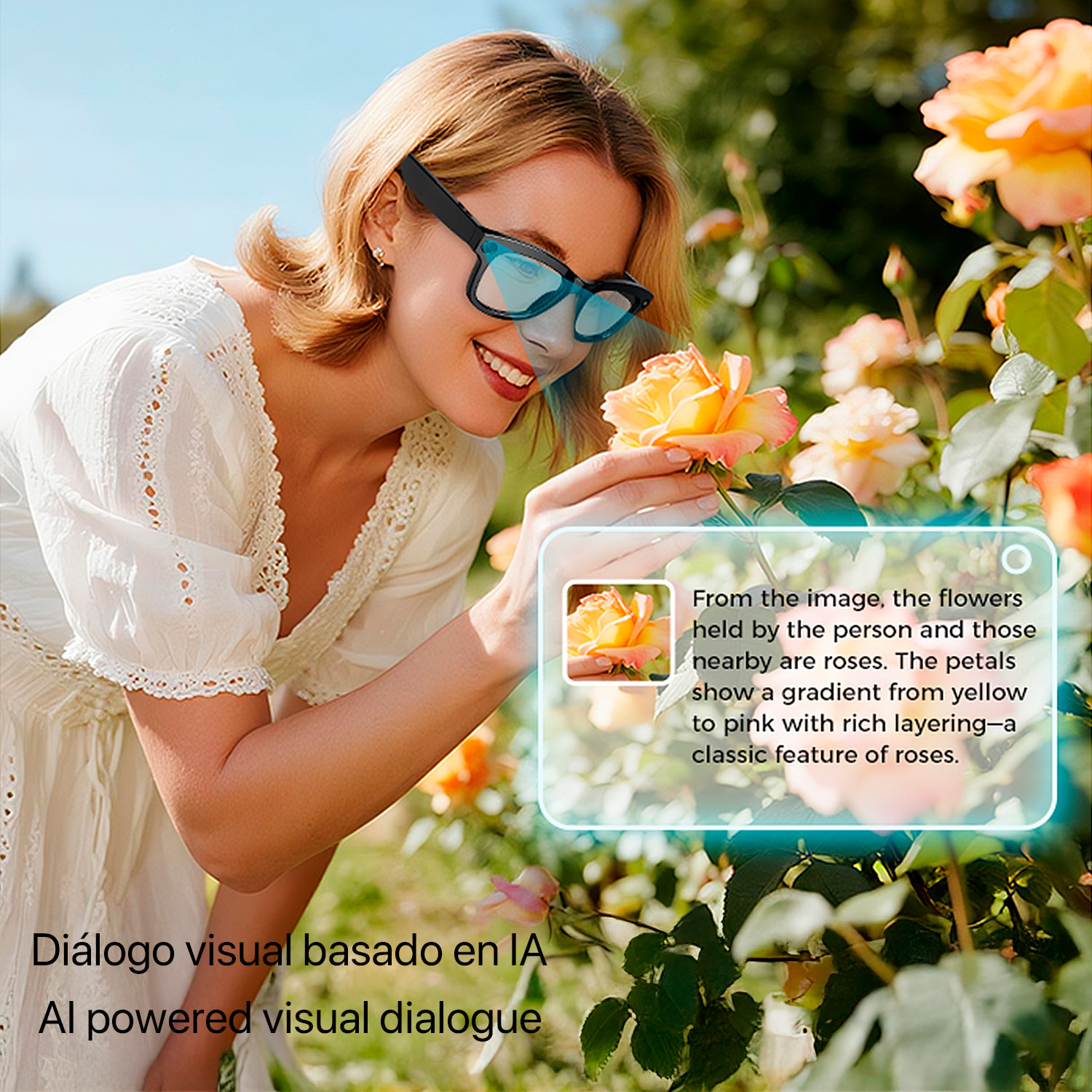 Gafas inteligentes M01 PRO, cámara con flash integrada de 8 MPX, control de música, inteligencia artificial, traducción de +100 idiomas en tiempo real.