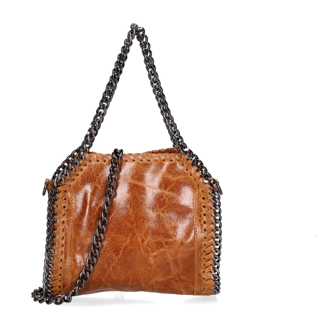 Borsa a mano da donna Made in Italy - Modello Zefira Chic - Pelle scamosciata stampata - 23.0 x 20.0 x 7.0 cm