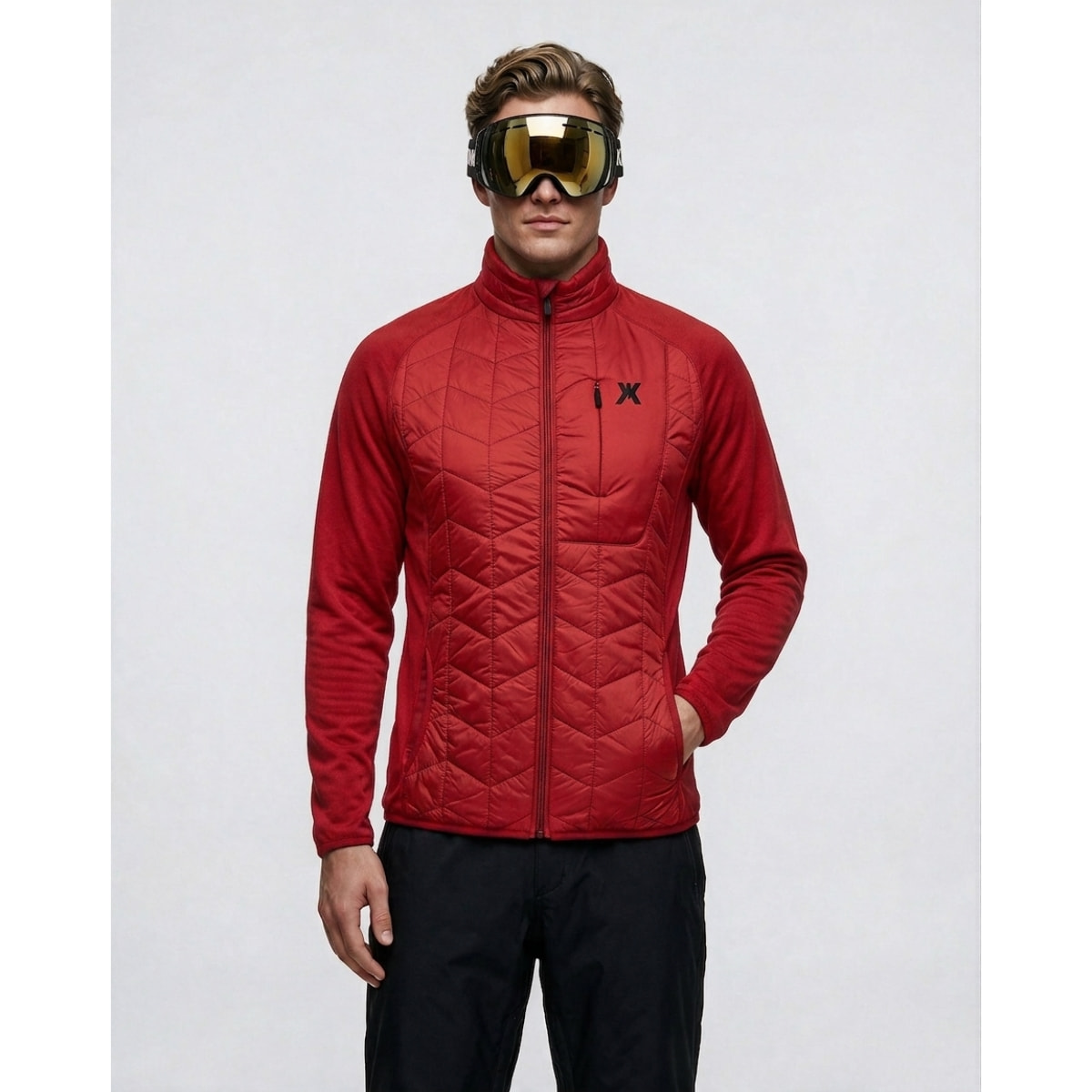 Chaqueta híbrida aislante para hombre KUSTOM MOTUS Hybrid Insulated - Rojo