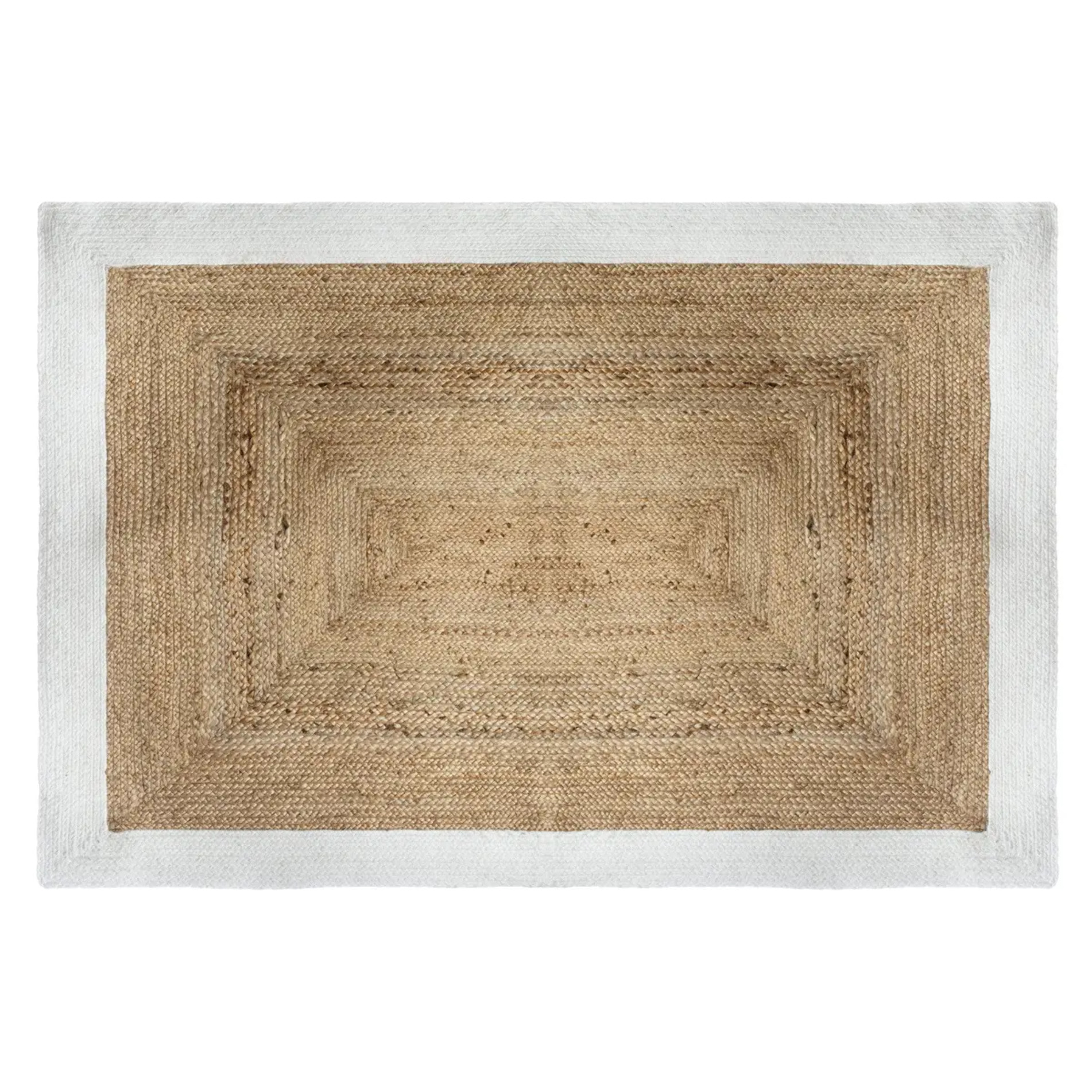 Tapis en jute bord blanc 120x170 cm