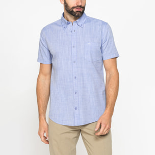 CAMICIA IN COTONE FIAMMATO EFFETTO LINO
