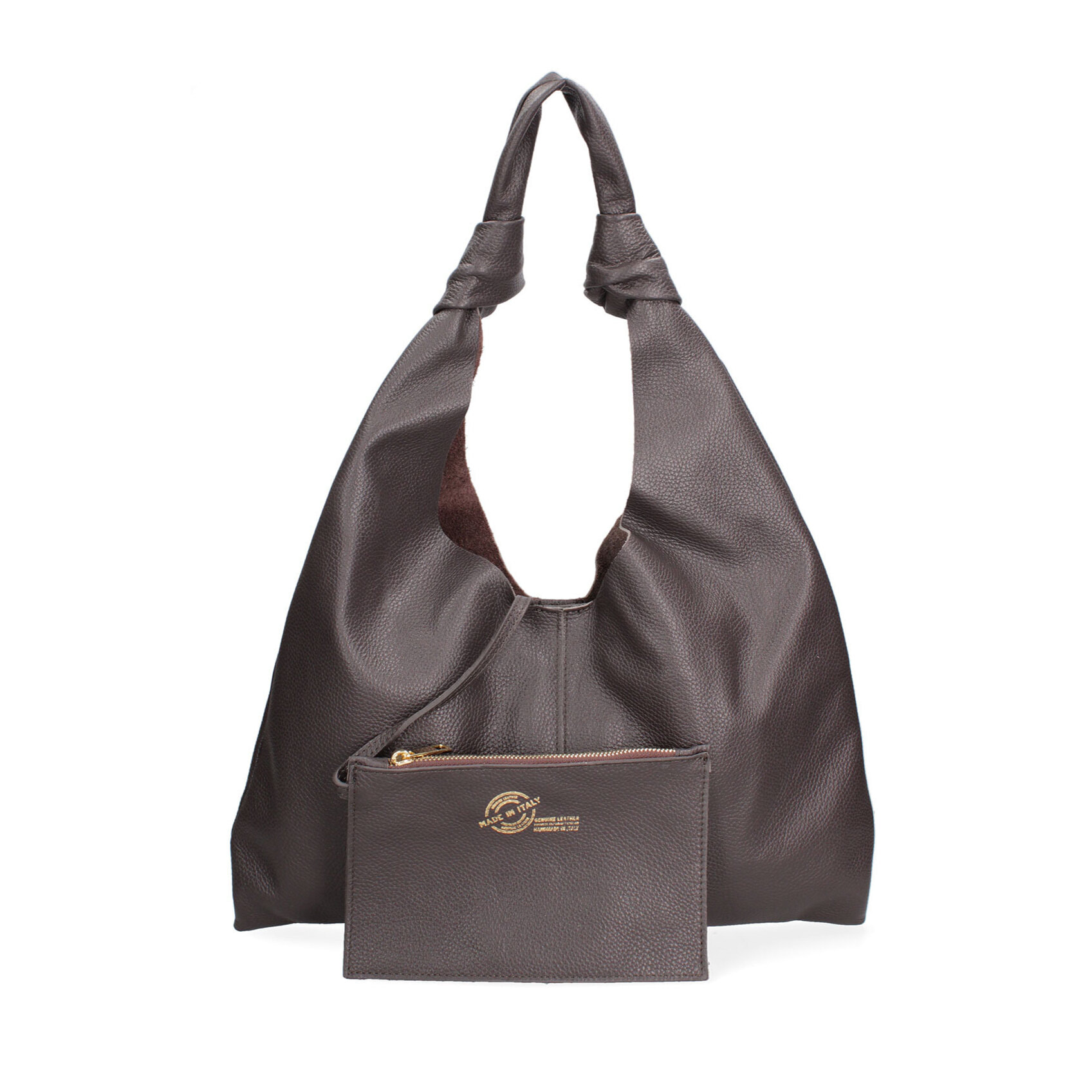 Borsa a spalla da donna In Vera pelle Made in Italy 40x42x2 cm