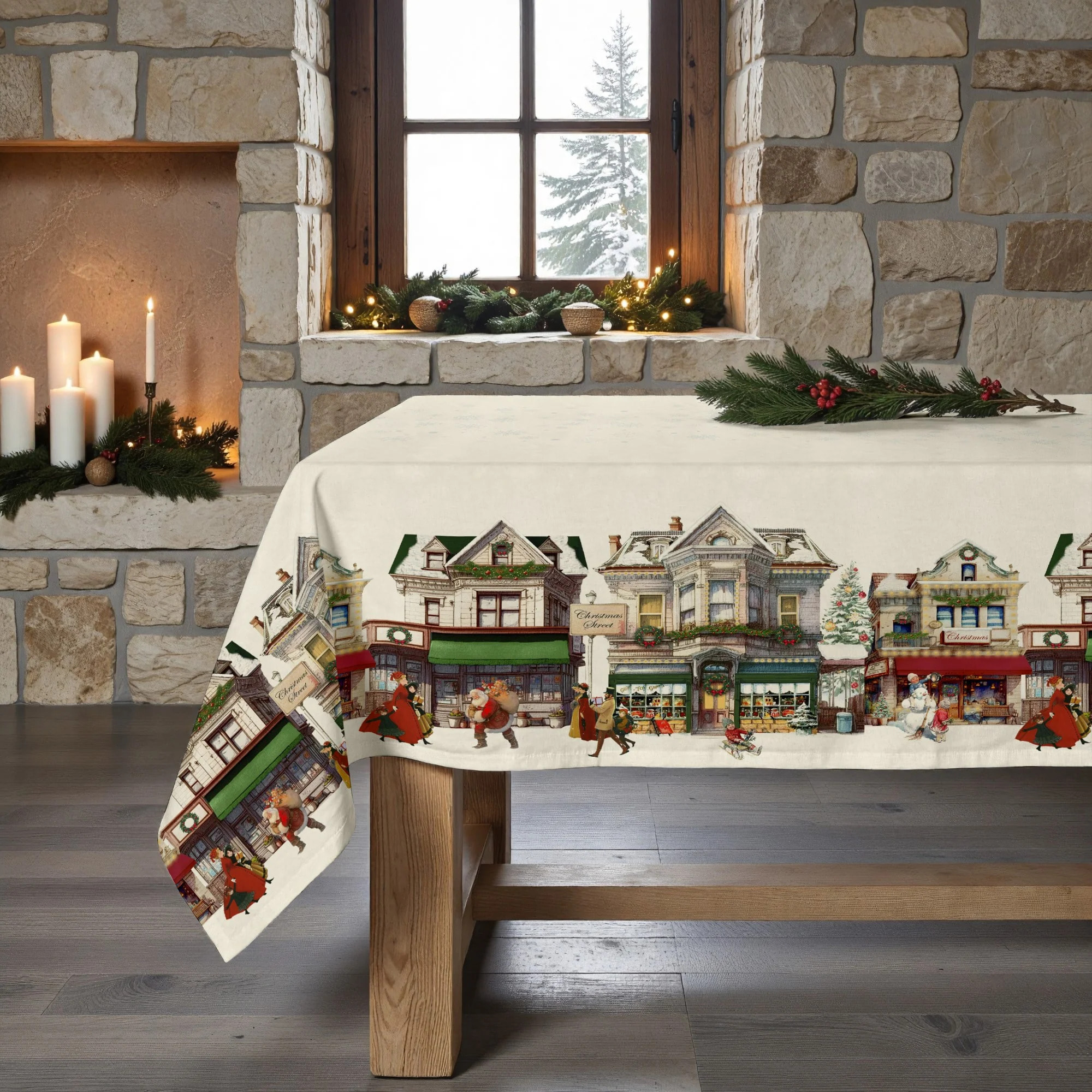 Nappe anti-taches Christmas city 100