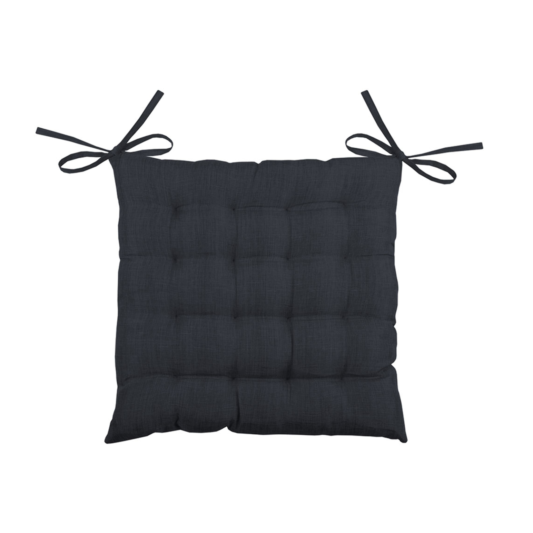 Galette de chaise unie en 16 points - Gris Foncé