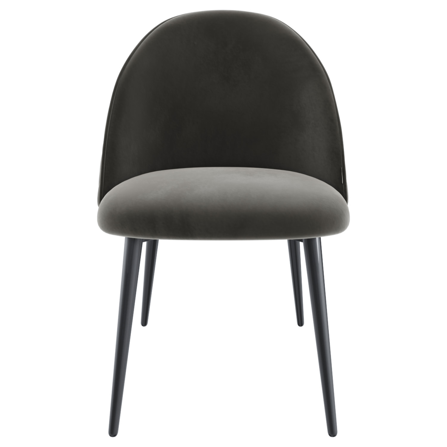 Set di 4 Sedie Imbottite Da Pranzo In Velluto Sedia Gambe In Metallo Nero Schienale Soggiorno Salotto Camera 43 x 47.5 x 80 Cm (Grigio)