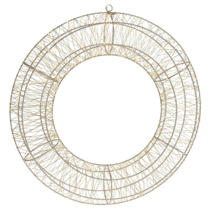 anillo metálico luminoso con 1800 micro led blanco cálido 58x13x58cm