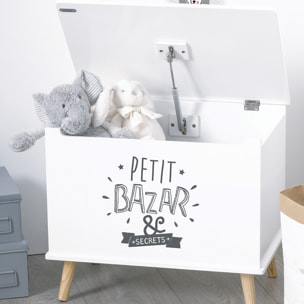 Coffre enfant blanc bois blanc 58x38cm
