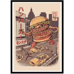 Affiche - Burgerzilla - Ilustrata