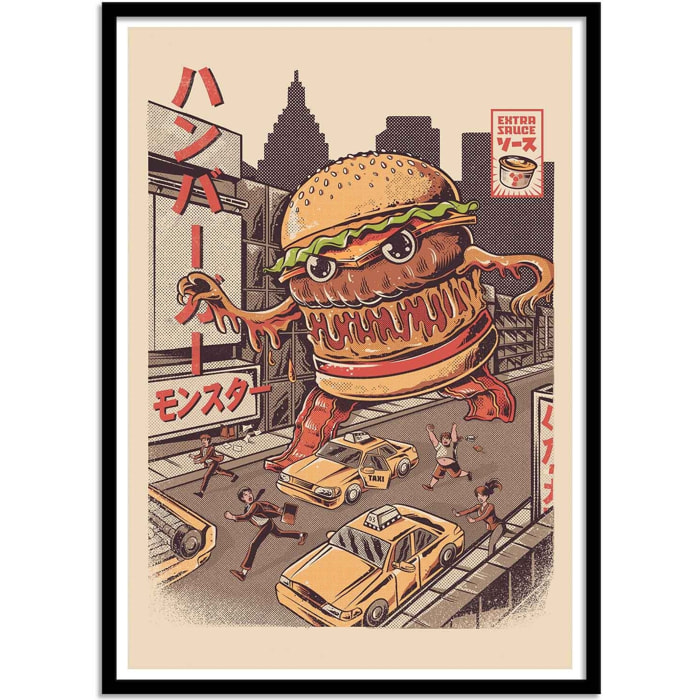 Affiche - Burgerzilla - Ilustrata