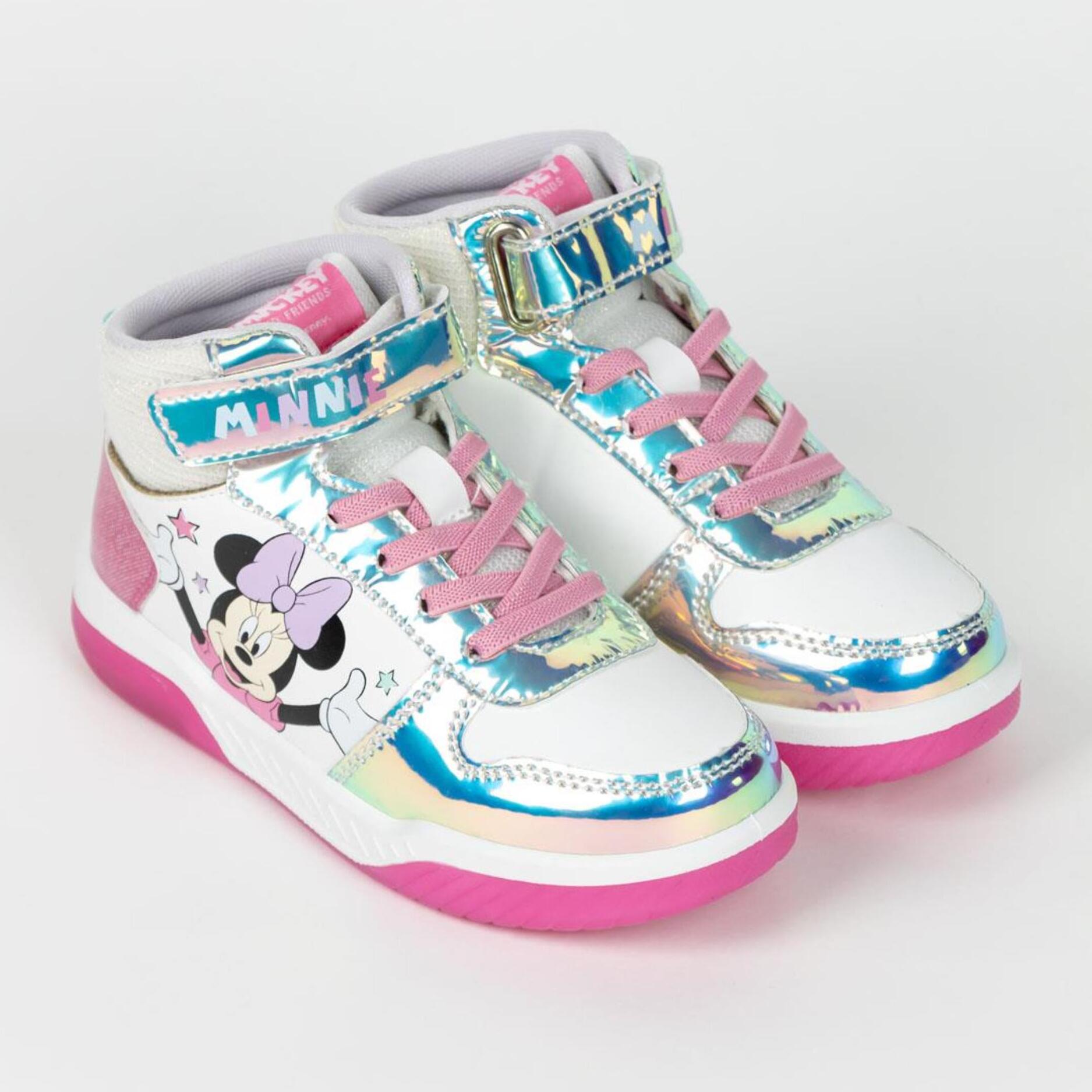 Zapatilla deportiva infantil suela ligera con luces "Minnie"
