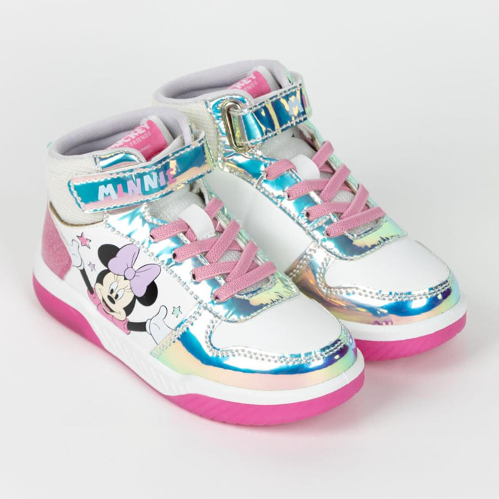 Zapatilla deportiva infantil suela ligera con luces "Minnie"