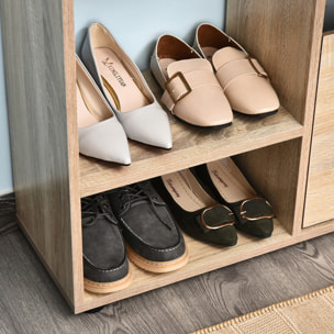 Zapatero con Estante Cubos 101,5x25,5x98cm Madera Natural