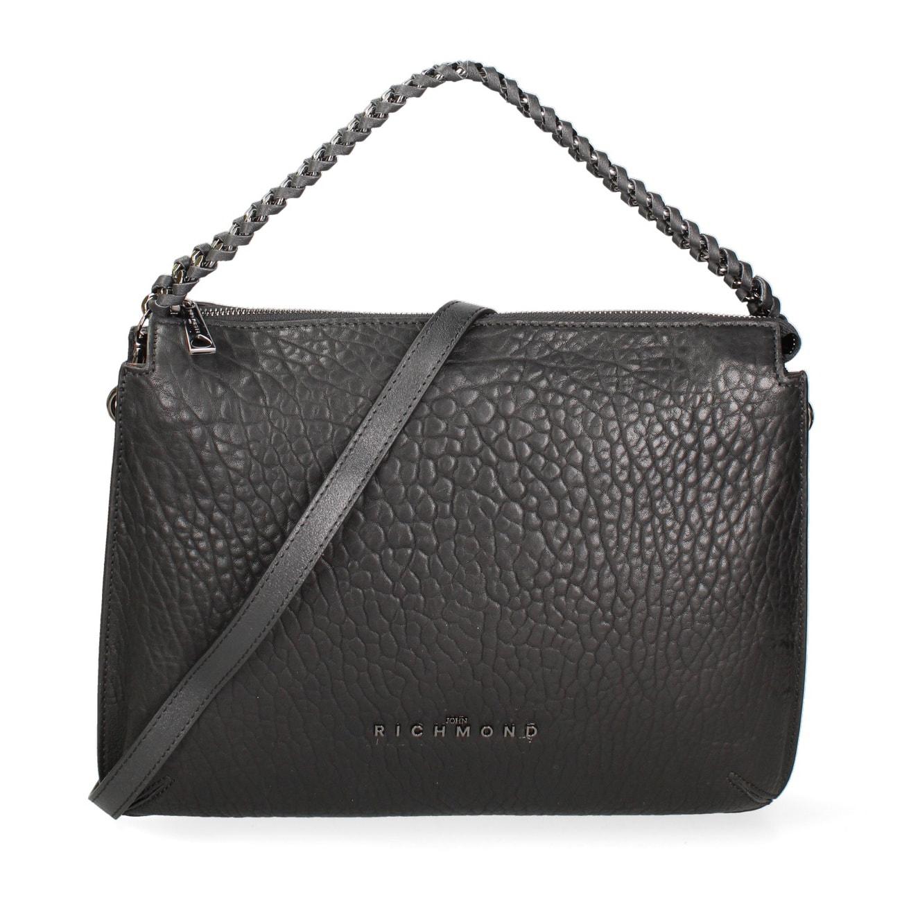 Borsa a spalla da donna Made in Italy - Corvus Plus - Vera pelle - 34.0 x 27.0 x 9.0 cm