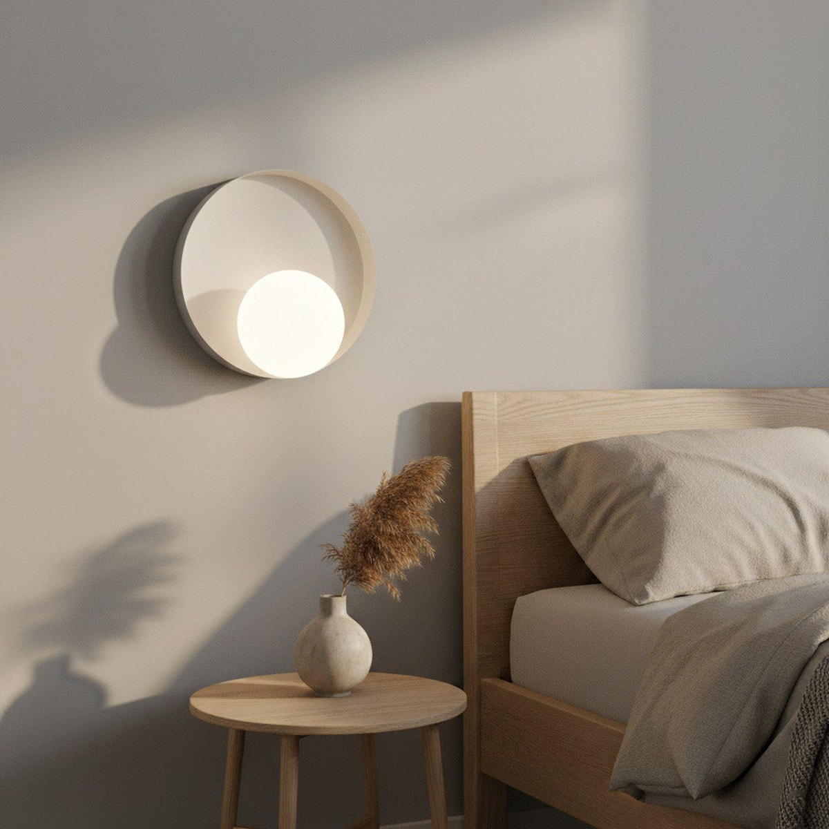 Lampada a parete Kido in acciaio moka e vetro