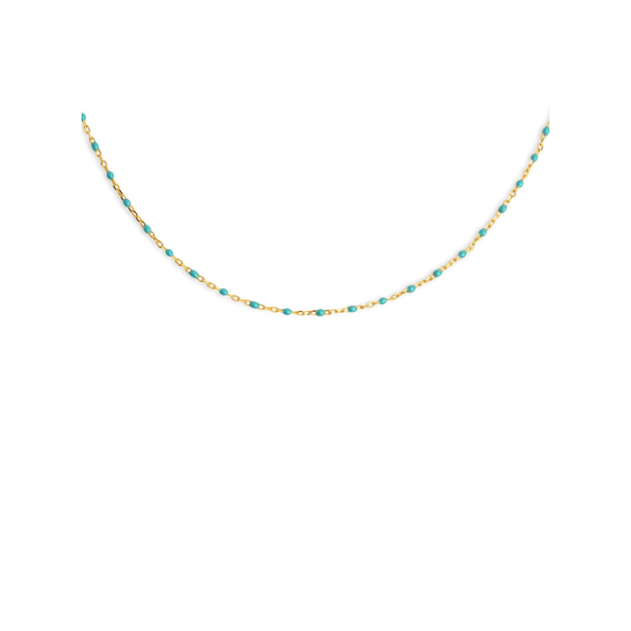 Collana Dots Turquoise Enamel Argento Placcato Oro