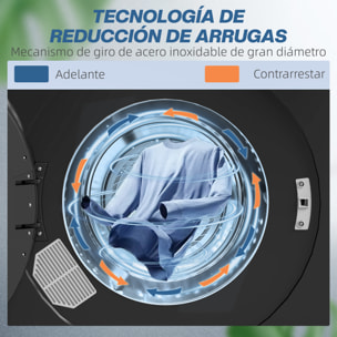 Secadora de Evacuación 5 KG Secadora de Ropa 1000W Función Antiarrugas Función Esterilizar Temporizador Pantalla LED Táctil Tambor Inox Negro
