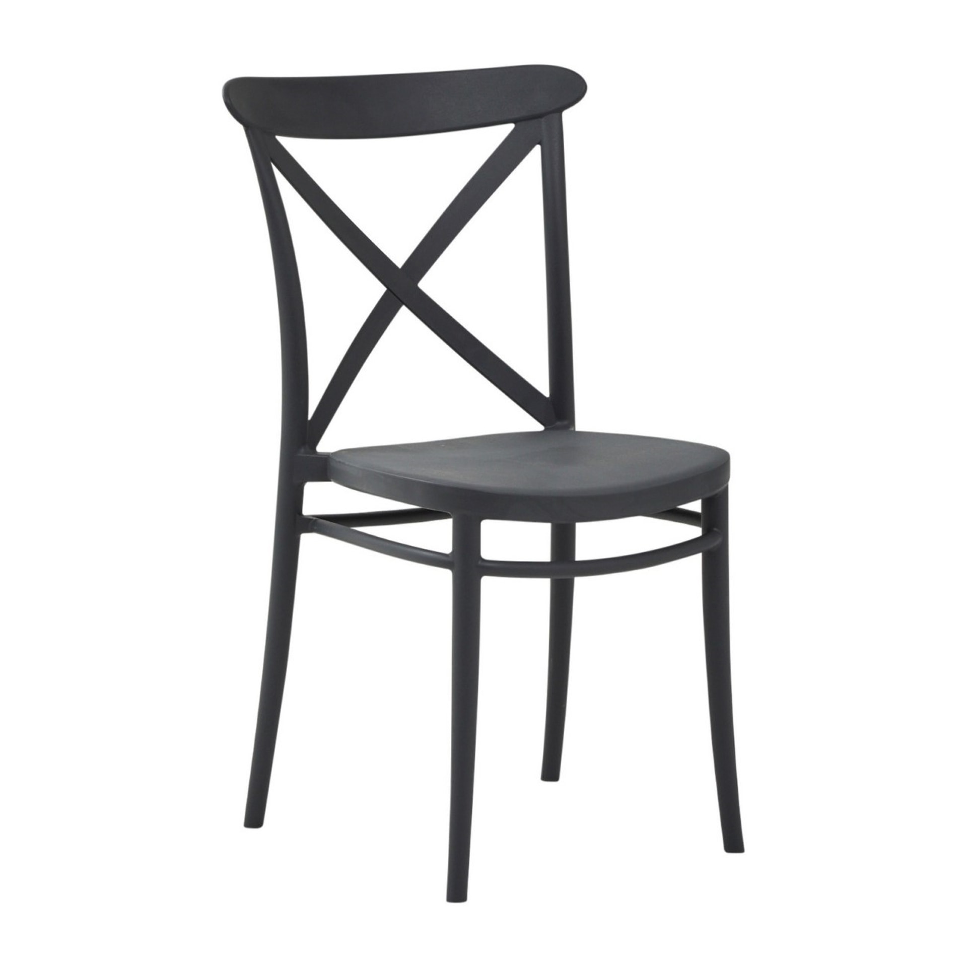 Set di 2 sedie ROTTERDAM in polipropilene antracite, impilabili