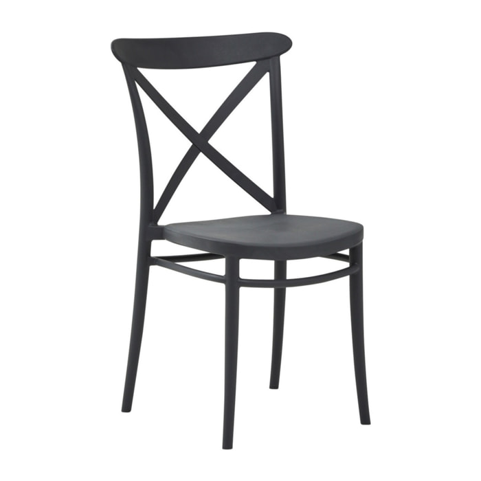 Set di 2 sedie ROTTERDAM in polipropilene antracite, impilabili