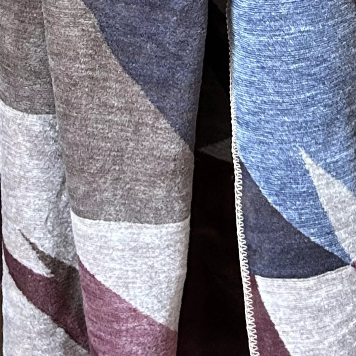 Plaid coton mélangé 470 g/m² motif jacquard multicolore Marius lie de vin