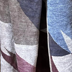 Plaid coton mélangé 470 g/m² motif jacquard multicolore Marius lie de vin