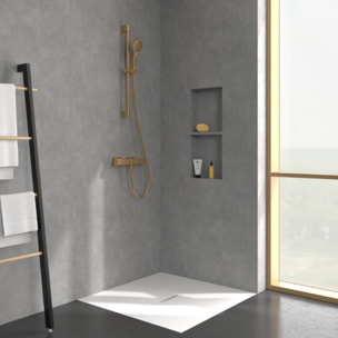 Mitigeur douche thermostatique Universal rectangle Or brossé