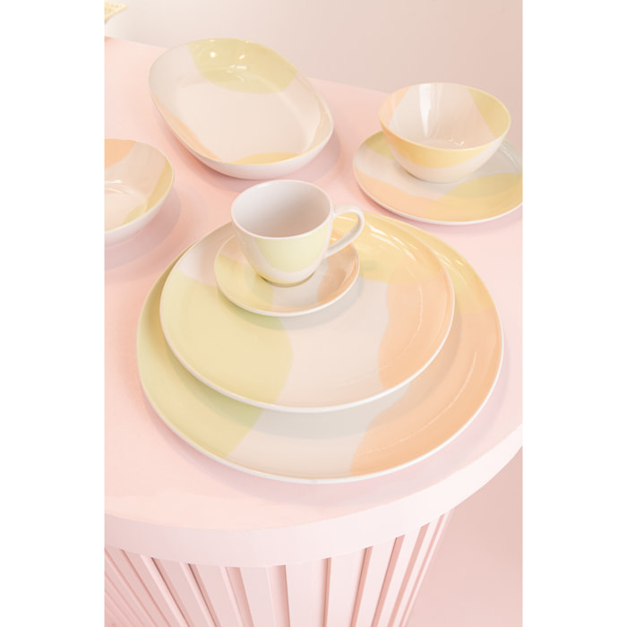 J-Line bol Tache - porcelaine - mix - large - 6 pcs