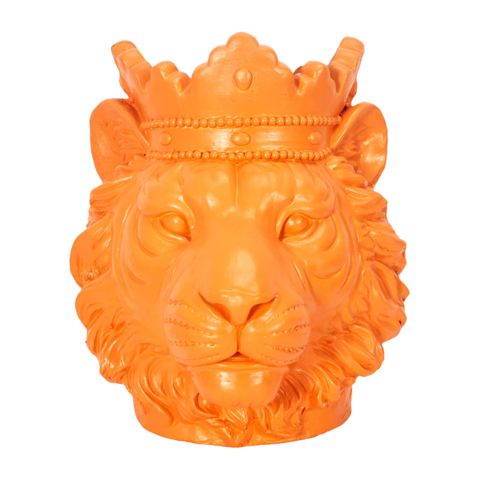 Porte Plante Lion Magnesia Orange H35cm