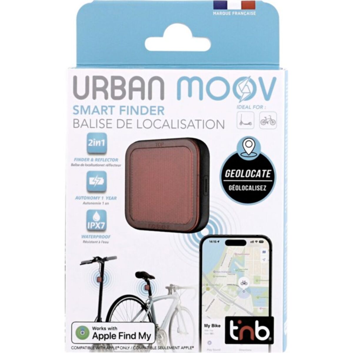 Tracker GPS TNB MFI pour vélo et trottinette