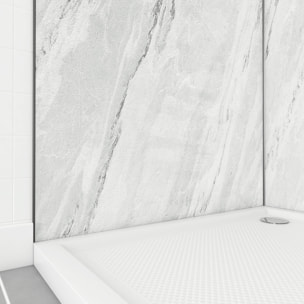Pack de 2 Panneaux Muraux Pierre Artic Storm 90+90x210 cm avec Profilés NOIR MAT - STONE'IT