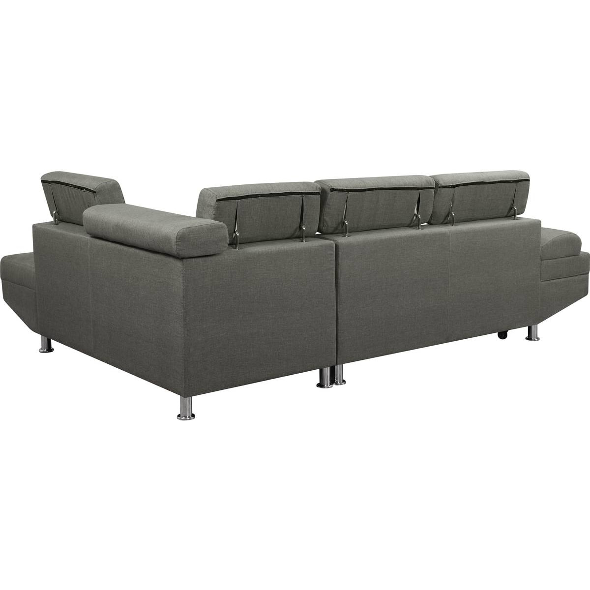 Canapé d'angle "Sophia luxe" - 265 x 190.5 x 80/91 cm - Gris - Angle droit