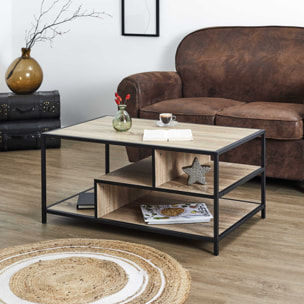 Table Basse - HOME DECO FACTORY - Edison - Indus - Marron et Noir