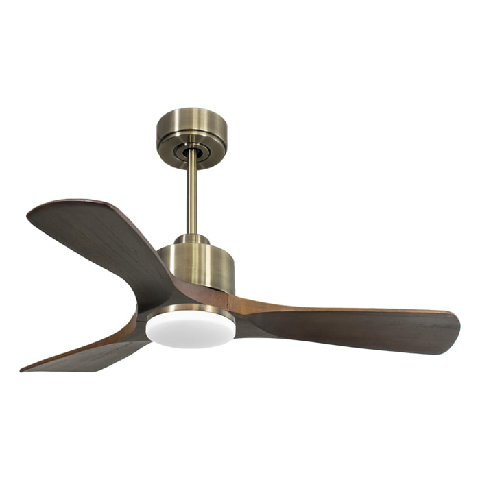 Ventilateur de plafond Réversible  Thermostat Dimmable Wifi Moteur à courant continu Toits en pente Télécommande Lumière à trois tons Hypersilence Mémoire