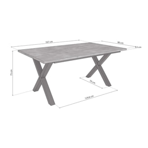 Mesa de comedor Oana 170 Cemento Negro