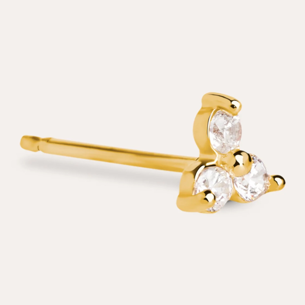 Orecchino Singolo Clover Argento Placcato Oro